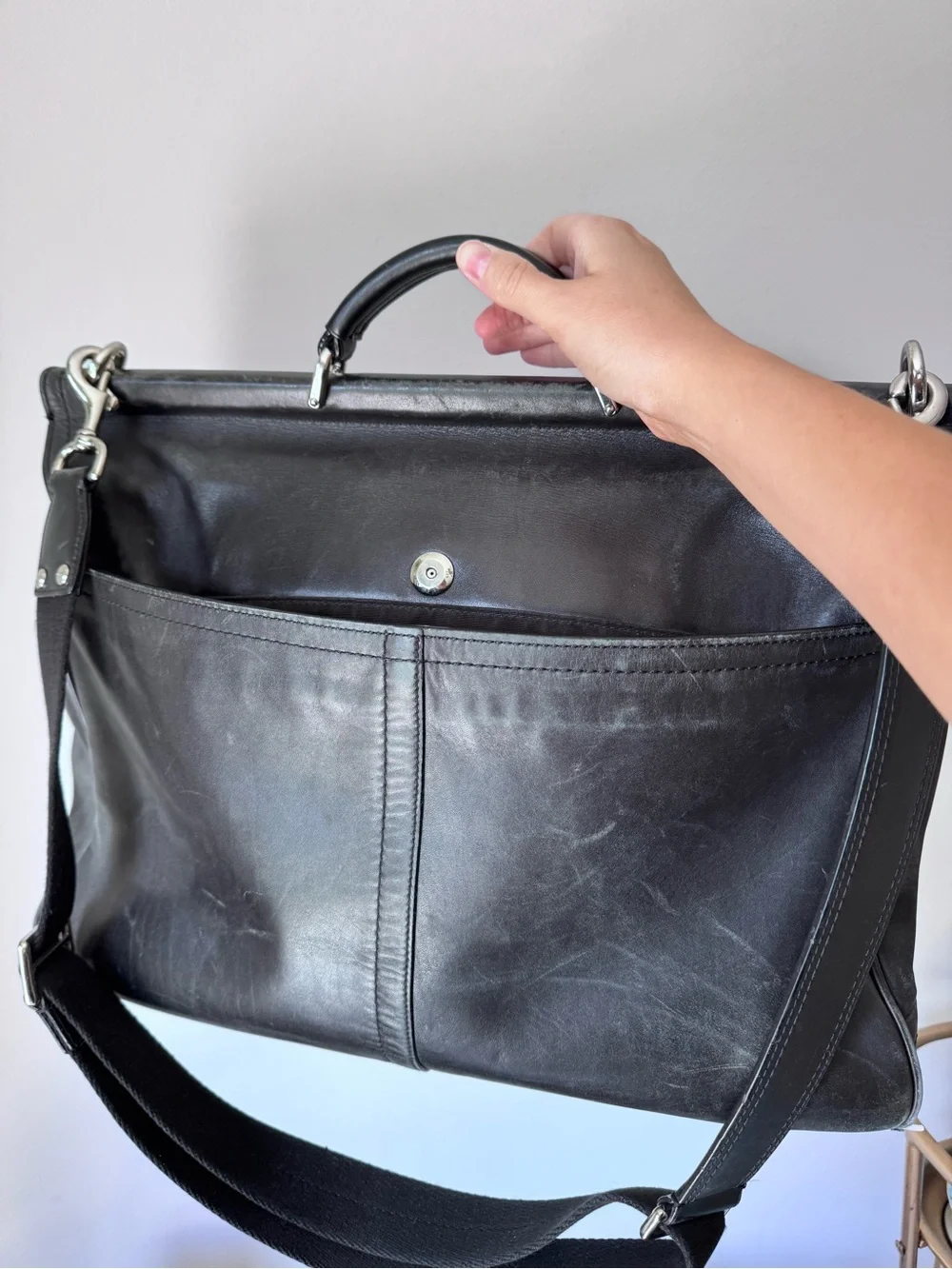 COACH F70098 Black Business Beekman Messenger Briefcase Laptop Bag